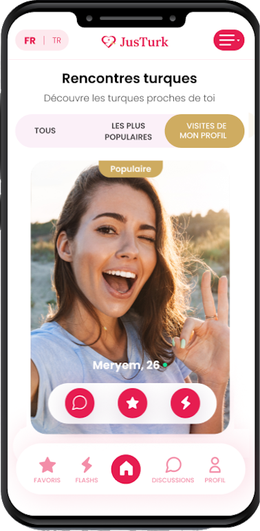 Aperçu de l'application web JusTurk : les profils